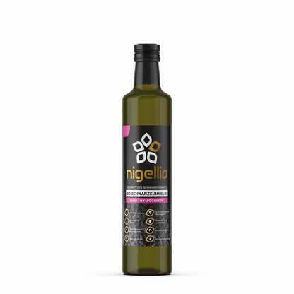 Produktbild nigellio Bio-Schwarzkümmelöl High Thymochinon Vorderseite
