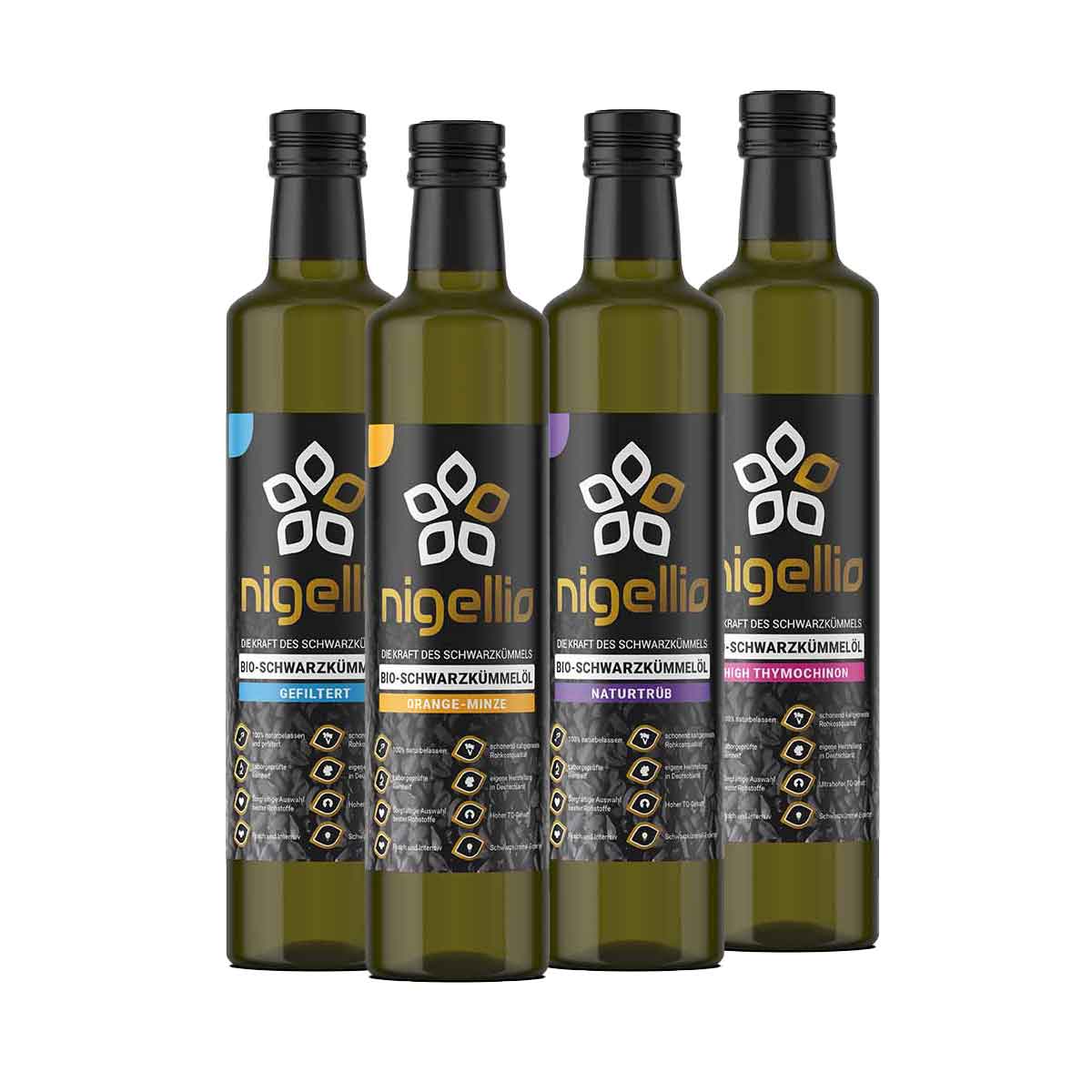 Öl Bundle – Die ganze Welt des Schwarzkümmelöls (4x250ml)